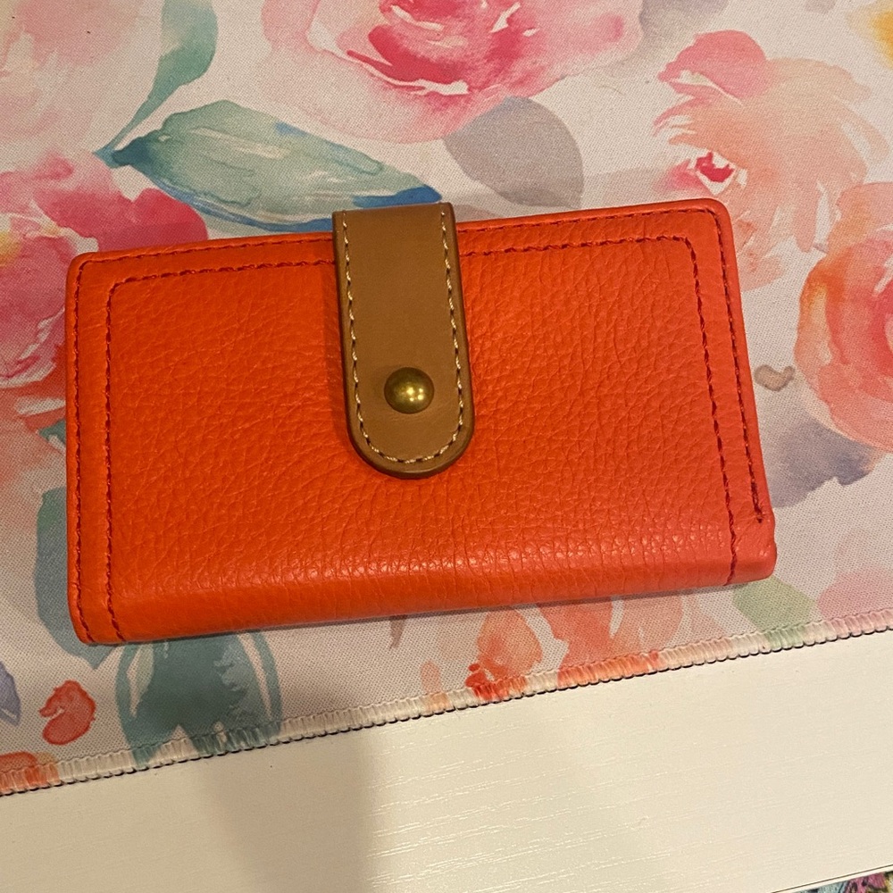 Fossil Orange Wallet with Tan Accent